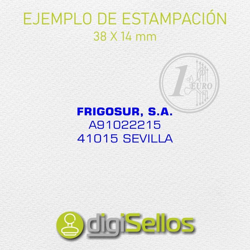 Ejemplo de impresión sello flash 38x14 mm