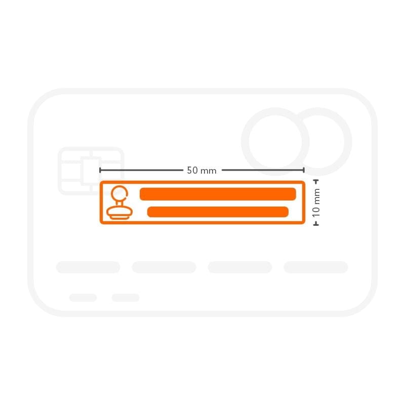 Plantilla sello de caucho 50x10 mm con logo