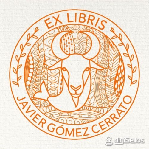 Sello ex libris capricornio