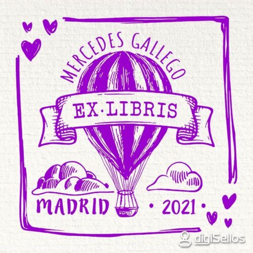 Balloon ex-libris stamp