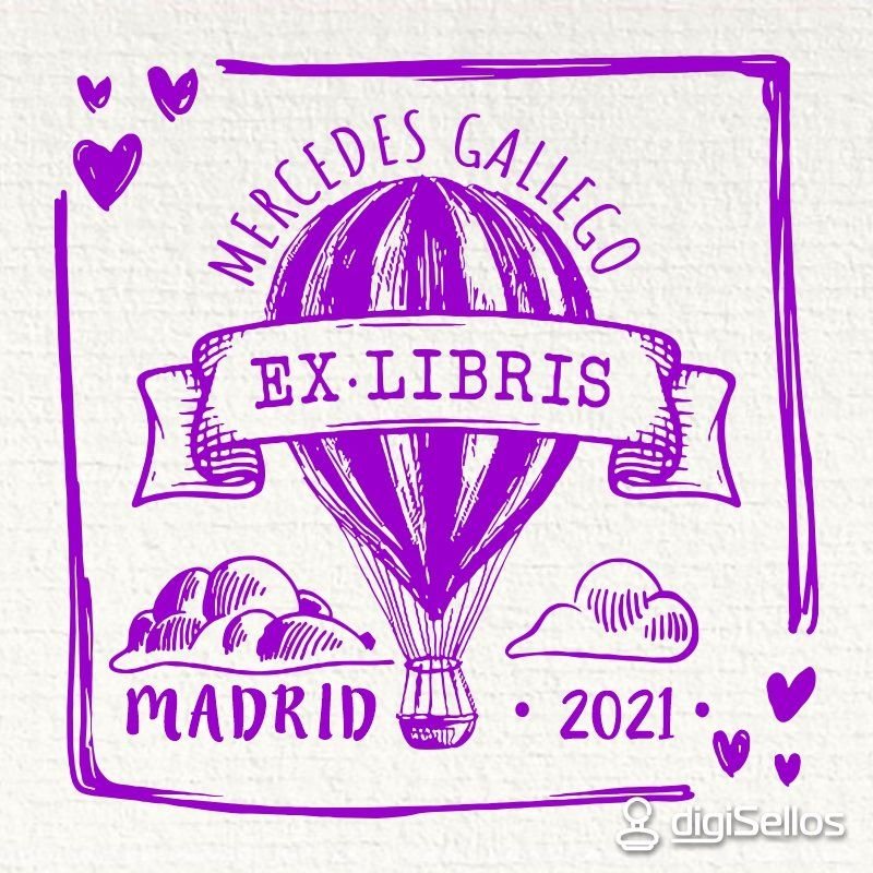 Balloon ex-libris stamp