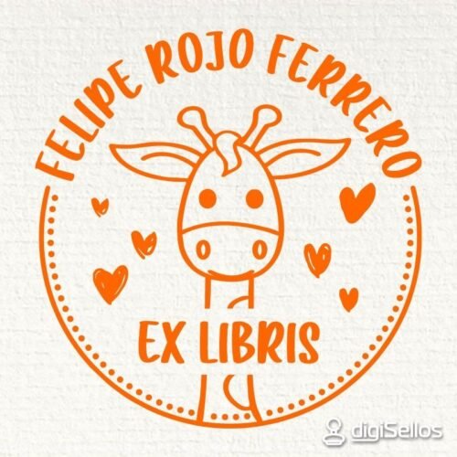ex-libris-giraffe Giraffe ex libris stamp