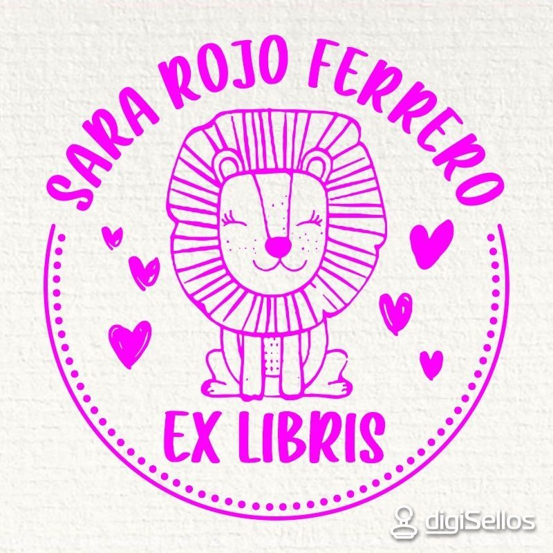 Lion ex libris stamp