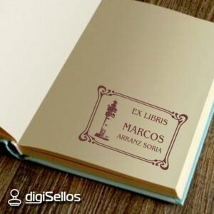 Lighthouse ex libris stamp