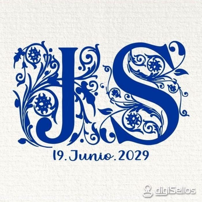Wedding stamp with initials