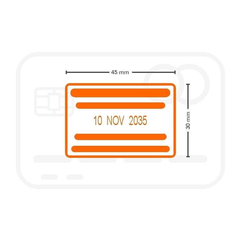 45 x 30 rubber stamp template with date function