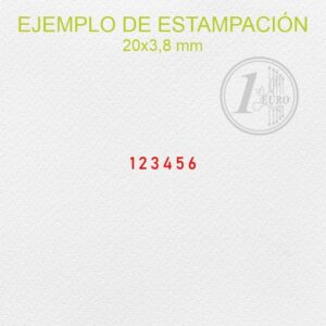 Plantilla sello caucho numerador 20x3,8 mm
