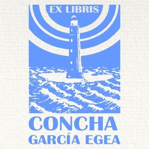 Ex libris seal with wavy sea sail