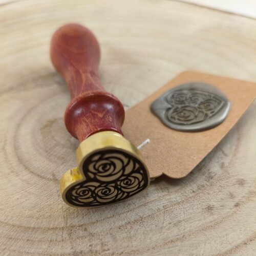 Heart-shaped wax seal with roses Heart-shaped wax seal with roses